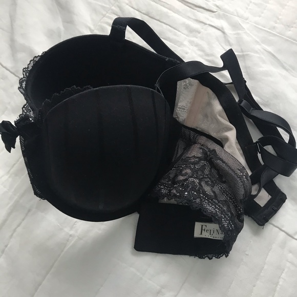 Lot of Two Black Lace-accented Bras 36C & 34C - Picture 3 of 9